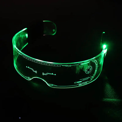 Lunettes LED futuristes lumineuses – Accessoire de déguisement cyberpunk et soirées festives