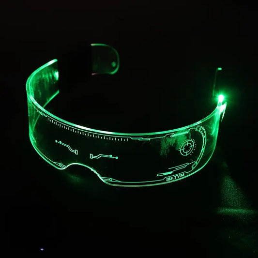 Lunettes LED futuristes lumineuses – Accessoire de déguisement cyberpunk et soirées festives