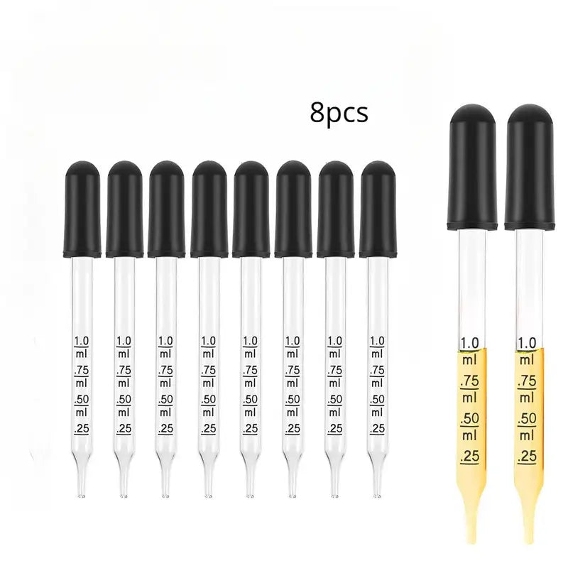 Lot de 6 Pipettes Compte-Gouttes Graduées 1ml – Dosage Précis pour Expériences et Analyses de Laboratoire
