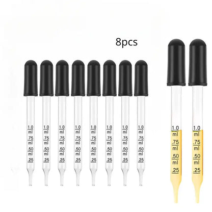 Lot de 6 Pipettes Compte-Gouttes Graduées 1ml – Dosage Précis pour Expériences et Analyses de Laboratoire