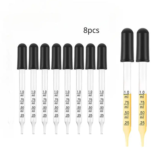 Lot de 6 Pipettes Compte-Gouttes Graduées 1ml – Dosage Précis pour Expériences et Analyses de Laboratoire