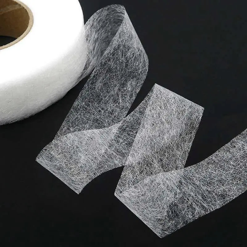 Tissu Thermocollant Blanc – Bande Adhésive à Repasser pour Ourlets, Réparations et Couture Facile