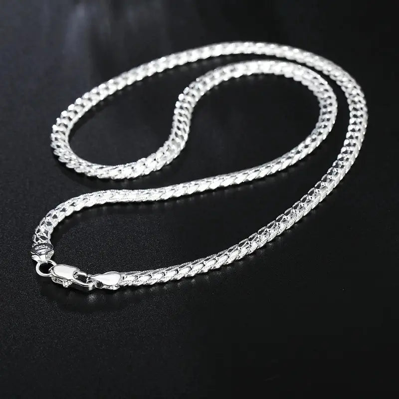 Collier homme chaîne plate en acier inoxydable argent – Bijou tendance et résistant