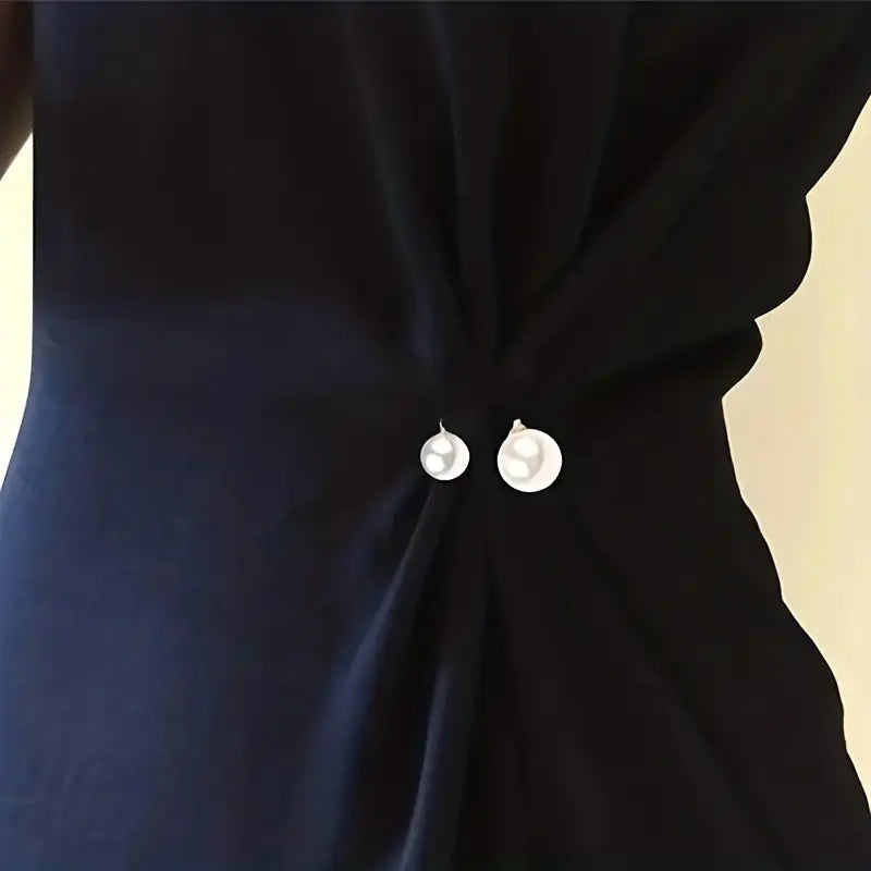 Boutons de Chemise Imitation Perle – Lot de 3 Pinces Élégantes pour Robe, Veste et Décoration de Tenue de Fête