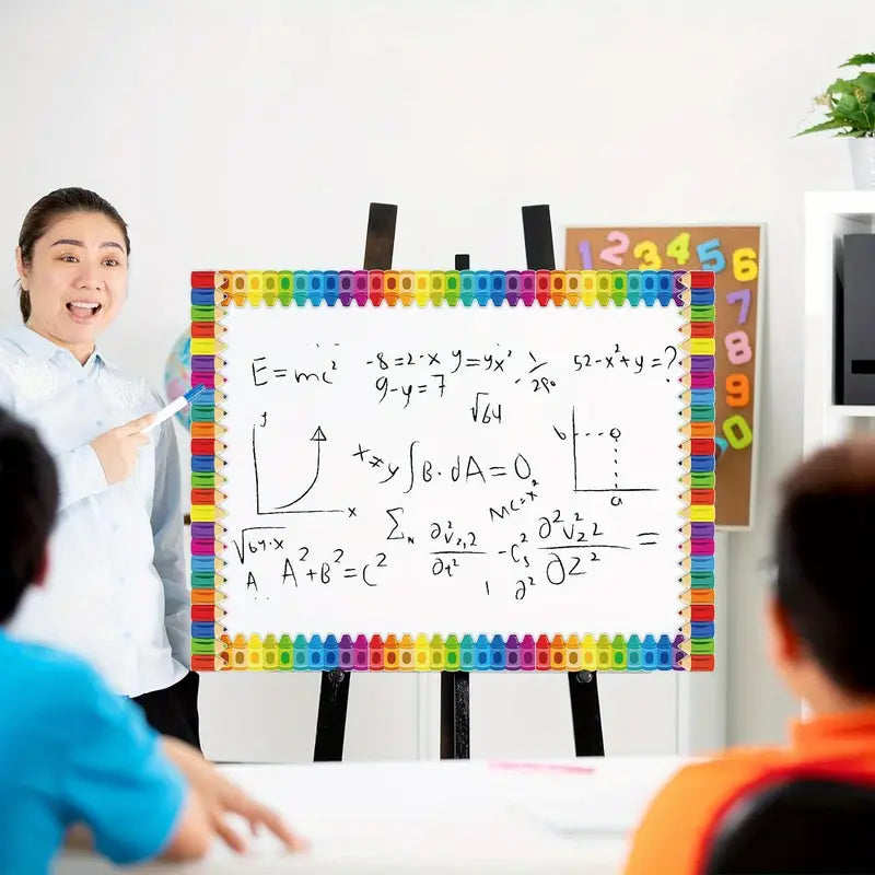 Stickers Crayon Multicolores – Rouleaux d’Autocollants Ludiques pour Décoration de Salle de Classe
