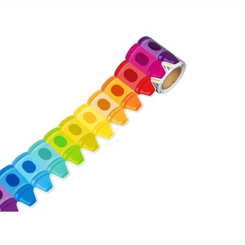 Stickers Crayon Multicolores – Rouleaux d’Autocollants Ludiques pour Décoration de Salle de Classe