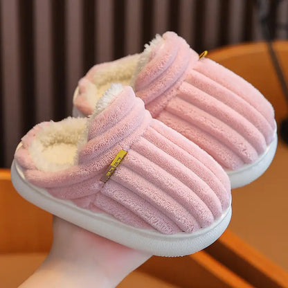 Chaussons bébé fille fourrés antidérapants – Pantoufles chaudes confort hiver