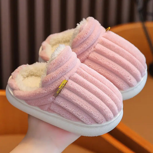 Chaussons bébé fille fourrés antidérapants – Pantoufles chaudes confort hiver