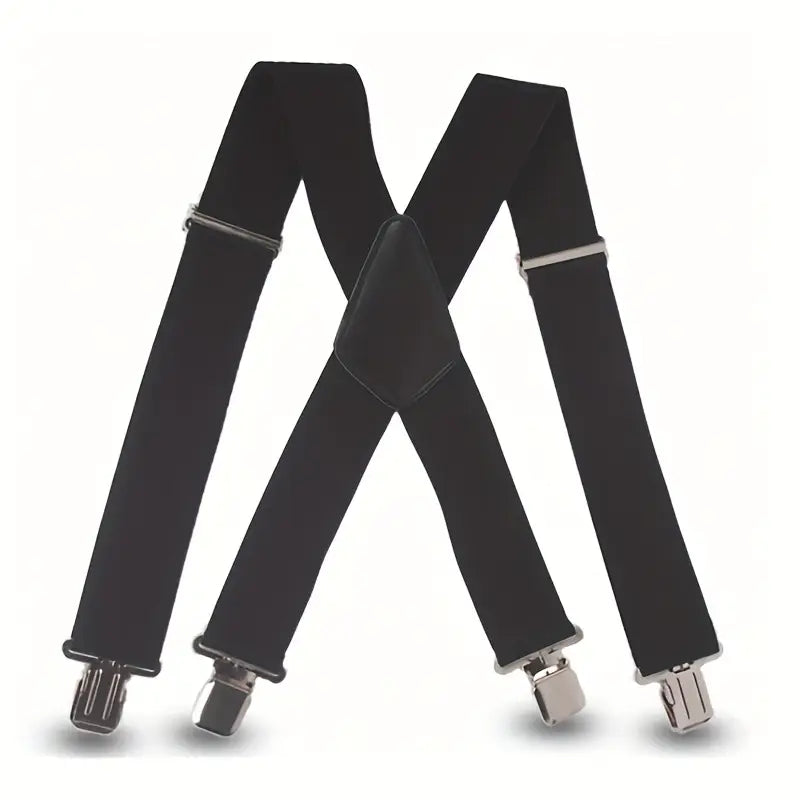 Bretelles homme noires classiques ajustables – Style élégant et confortable pour costume, mariage et tenue habillée