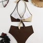 Bikini Femme Taille Haute 2 Pièces – Maillot de Bain Croisé à Nouer, Look Élégant et Confort Plage