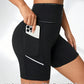 Shorty Gainant Femme Sport Taille Haute avec Poche – Legging Court Sculptant, Effet Ventre Plat et Maintien Optimal