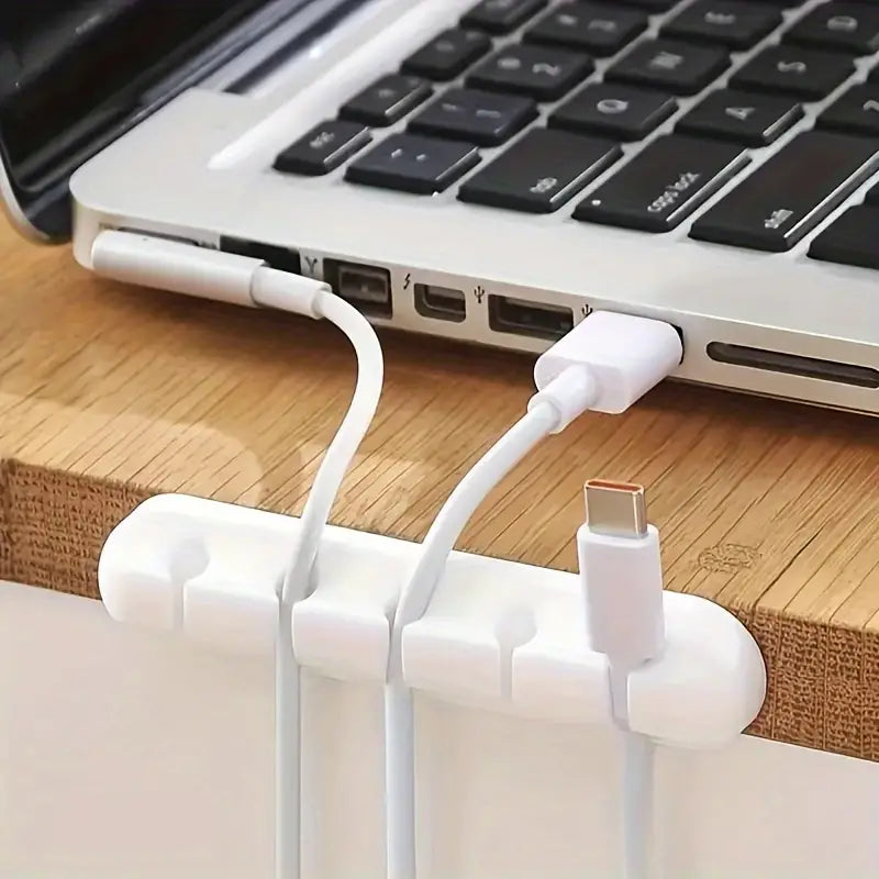 Organiseur de Câbles Adhésif – Support de Rangement USB et Chargeurs pour Bureau