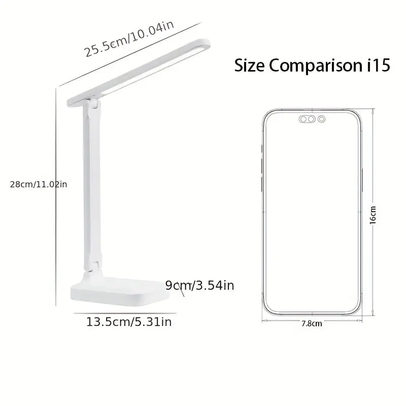 Lampe de Bureau LED Pliable – Rechargeable USB, Design Compact et Minimaliste