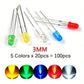 Lot de LEDs 5mm Multicolores Haute Luminosité – Rouge, Vert, Bleu, Jaune, Blanc | Composants Informatiques et Électroniques