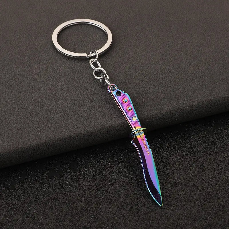 Porte-clés couteau miniature multicolore – Breloque originale et tendance pour femme
