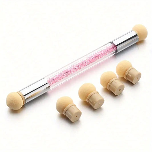 Stylo Applicateur d'Ombre pour Ongles – Double Embout avec Recharges Mousse pour Nail Art Précis