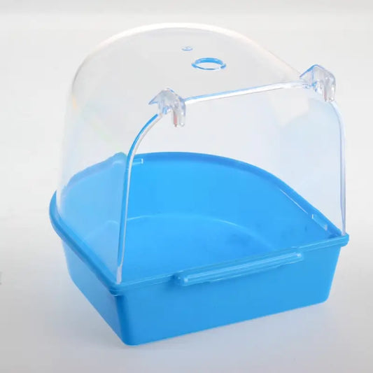 Baignoire pour oiseaux avec couvercle – Bac de bain transparent 13 cm pour oiseaux et perruches – Accessoire pratique pour l’hygiène et le bien-être des oiseaux