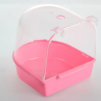 Baignoire pour oiseaux avec couvercle – Bac de bain transparent 13 cm pour oiseaux et perruches – Accessoire pratique pour l’hygiène et le bien-être des oiseaux