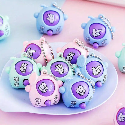 Porte-clés Enfant Jeu Pierre-Feuille-Ciseaux – Jouet Ludique et Coloré en Forme de Mini Machine