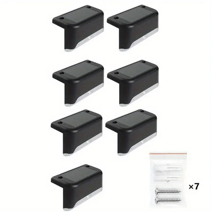 Lot de 7 Lampes Solaires LED Extérieures – Éclairage Étanche pour Escaliers, Terrasse et Jardin