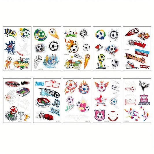 Tatouages Éphémères Foot Enfant – Stickers Temporaires Thème Football pour Fans, Anniversaires ou Compétitions