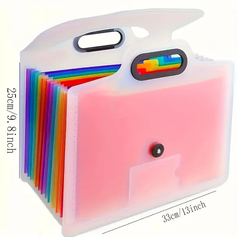 Pochette classeur extensible à poignées – Trieur accordéon 13 compartiments avec onglets A-Z