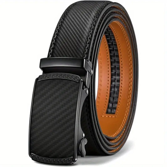 Ceinture homme en cuir marron avec boucle automatique élégante – Style business et chic