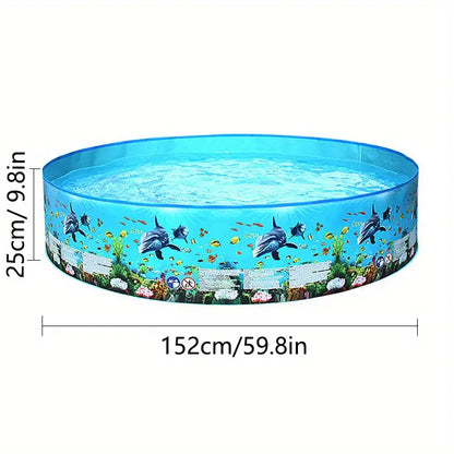 Piscine Hors-Sol Familiale Ronde Grand Bassin Pliable 122/152/183 cm, Parfaite pour Jardin & Terrasse
