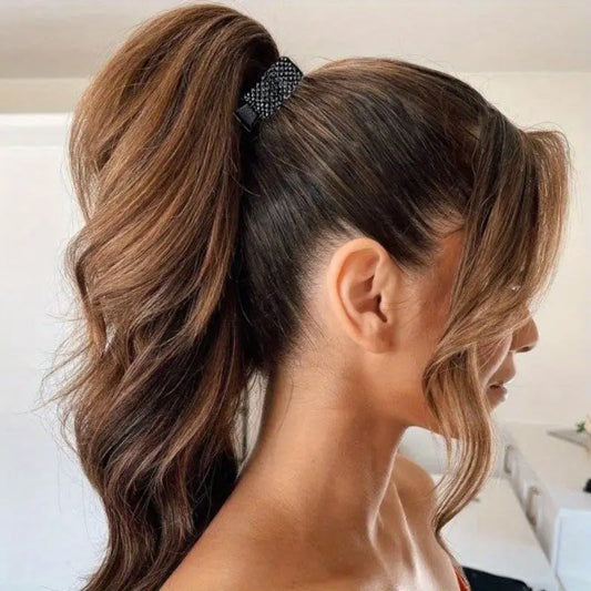 Élastique cheveux mariage femme – Attache queue de cheval strass élégant pour coiffure chic de mariée