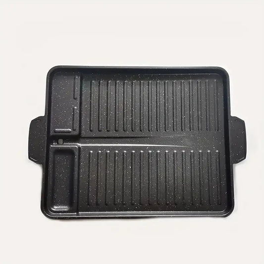 Plancha barbecue en fonte antiadhésive – Plaque de cuisson double face pour camping et cuisine extérieure
