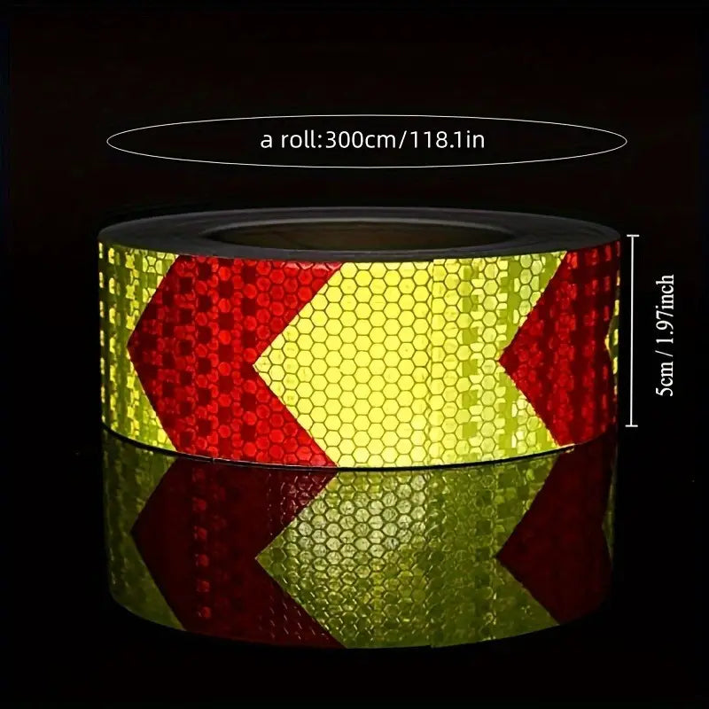 Ruban Réfléchissant Rouge et Jaune en Rouleau – Signalisation et Sécurité au Travail Haute Visibilité