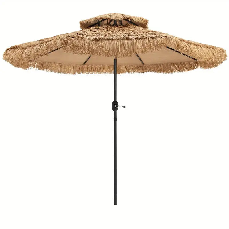 Parasol en paille style tiki  Ombrelle extérieure décorative pour jardin, terrasse ou piscine