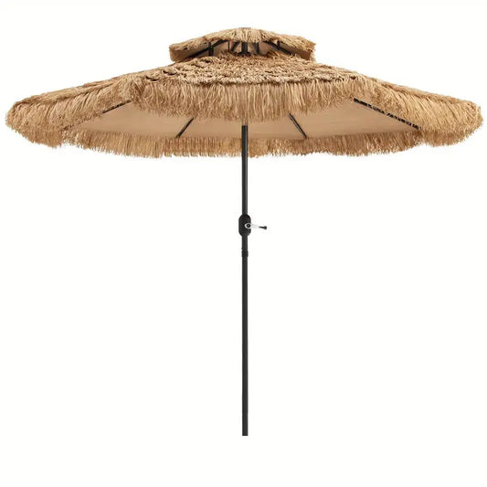 Parasol en paille style tiki  Ombrelle extérieure décorative pour jardin, terrasse ou piscine