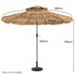 Parasol en paille style tiki  Ombrelle extérieure décorative pour jardin, terrasse ou piscine