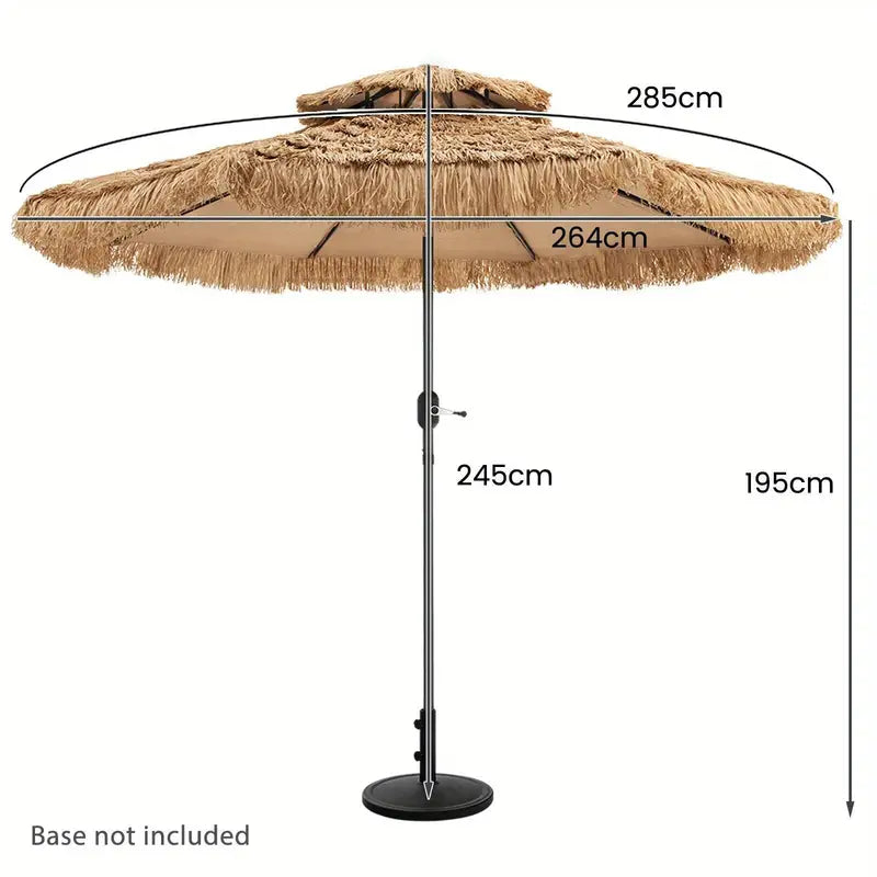 Parasol en paille style tiki  Ombrelle extérieure décorative pour jardin, terrasse ou piscine