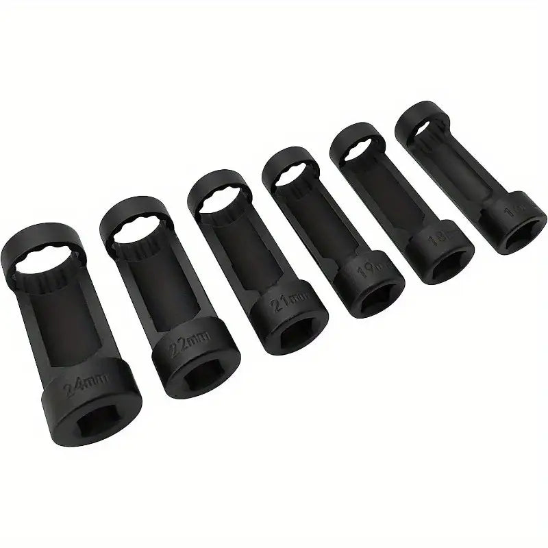Lot de 6 Douilles à Bougie Longues en Acier – Clés à Douille 16 à 24 mm pour Réparation Auto et Mécanique