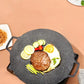 Plancha ronde en fonte antiadhésive – Plaque de cuisson 30cm portable pour barbecue, camping et pique-nique
