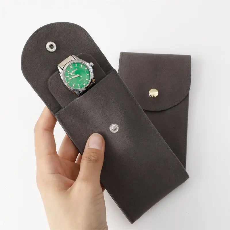 Étui de protection en velours noir pour montre – Accessoire élégant et pratique de rangement et transport