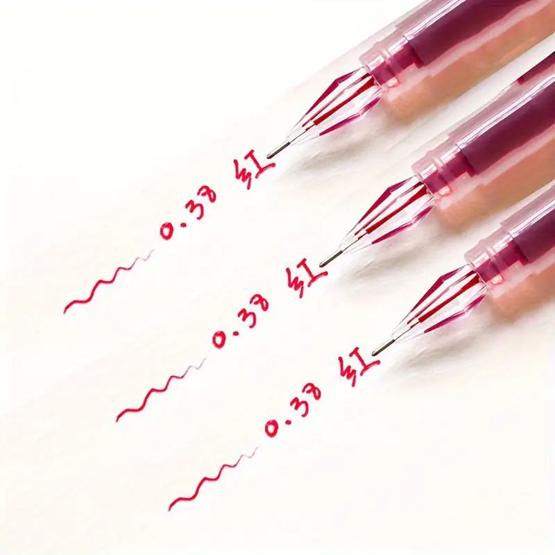 Stylos gel pointe fine 0.38 mm – Encre rouge fluide pour écriture précise et nette