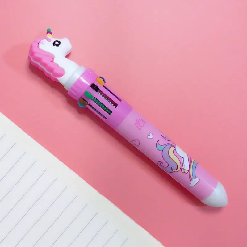 Stylo multicolore licorne 10 en 1 – Stylos fantaisie pour enfants, parfaits pour l’école ou les cadeaux