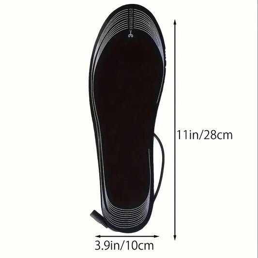 Semelles chauffantes USB découpables – Taille ajustable jusqu’à 28 cm pour garder vos pieds au chaud en hiver