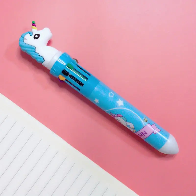 Stylo multicolore licorne 10 en 1 – Stylos fantaisie pour enfants, parfaits pour l’école ou les cadeaux
