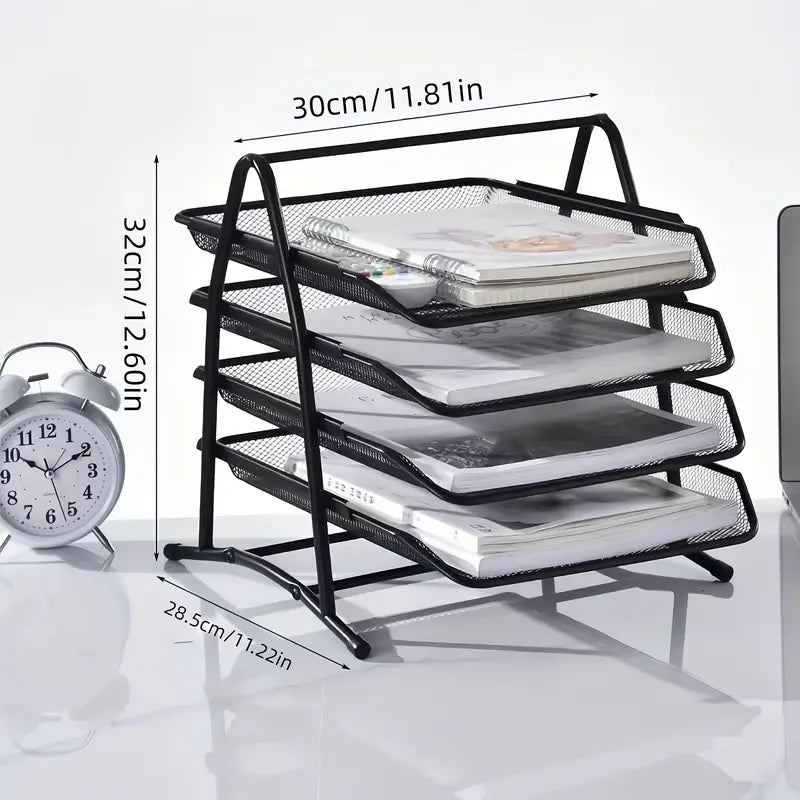 Corbeille à courrier double en métal – Organiseur de bureau