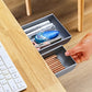 Tiroir coulissant adhésif sous bureau – Rangement discret auto-collant pour stylos, accessoires et fournitures