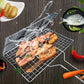 Grille barbecue pliable avec manche – Panier de cuisson en acier inoxydable pour viande, poisson et légumes