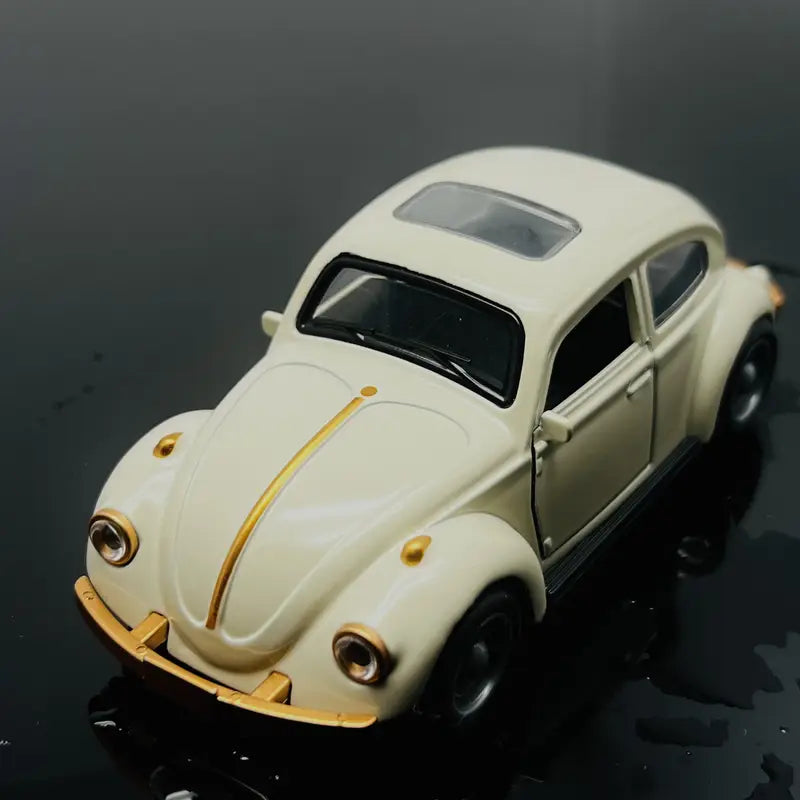 Voiture miniature Coccinelle vintage en alliage – Modèle classique rouge avec portes ouvrantes, jouet et collection