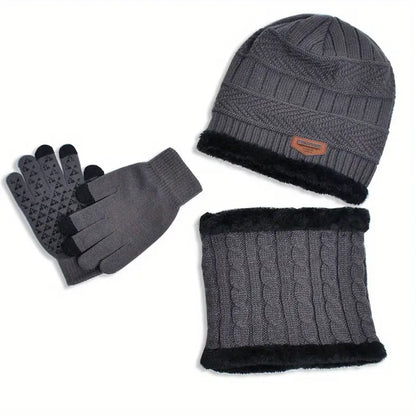 Ensemble Bonnet – Gants et Écharpe Enfant, coloris Gris