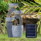 Fontaine de jardin solaire LED design moderne  Éclairage extérieur décoratif pour terrasse et balcon