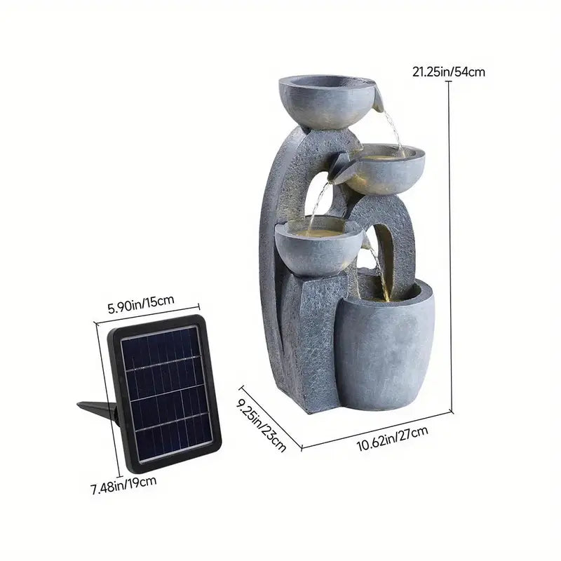 Fontaine de jardin solaire LED design moderne Éclairage extérieur