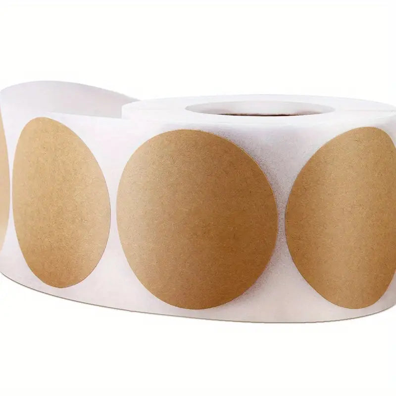Stickers Adhésifs Ronds Kraft – Étiquettes pour la Fermeture et l’Emballage de Perles et Bijoux